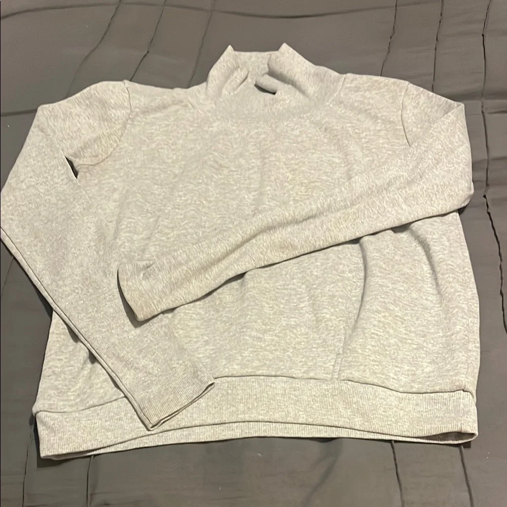 ALO Gray Mock Neck Sweater - Picture 1 of 7